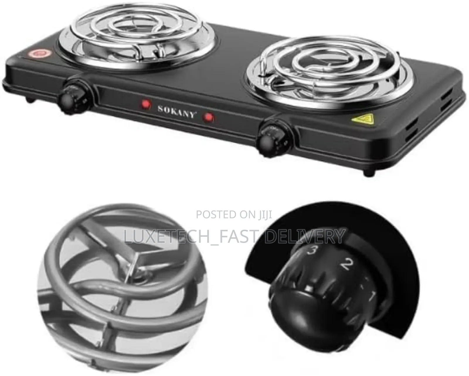 Sokany Electric Stove With 2 Hot Burners