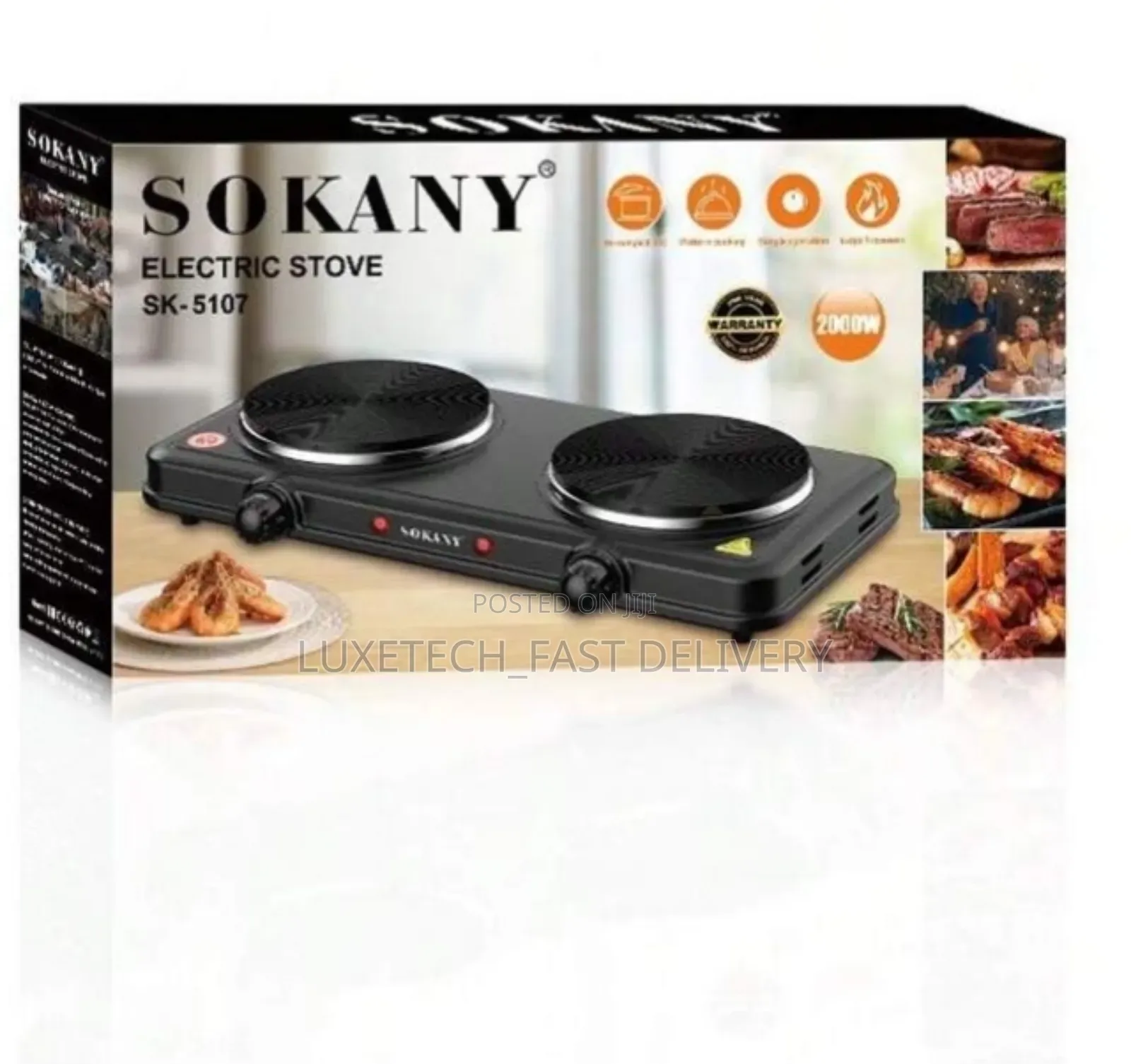 Sokany Electric Stove 2 Hotplates Sk-5107