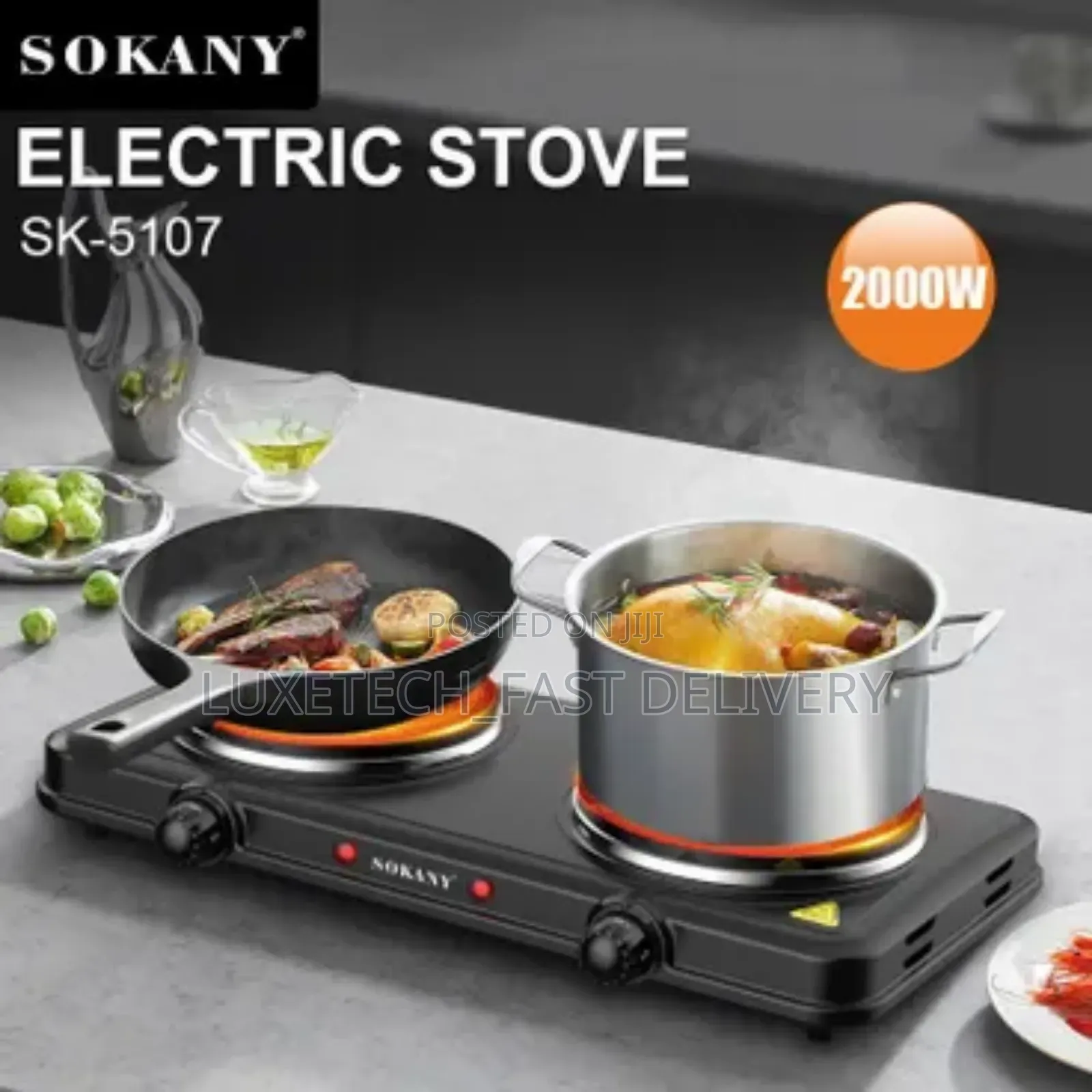 Sokany Electric Stove 2 Hotplates Sk-5107