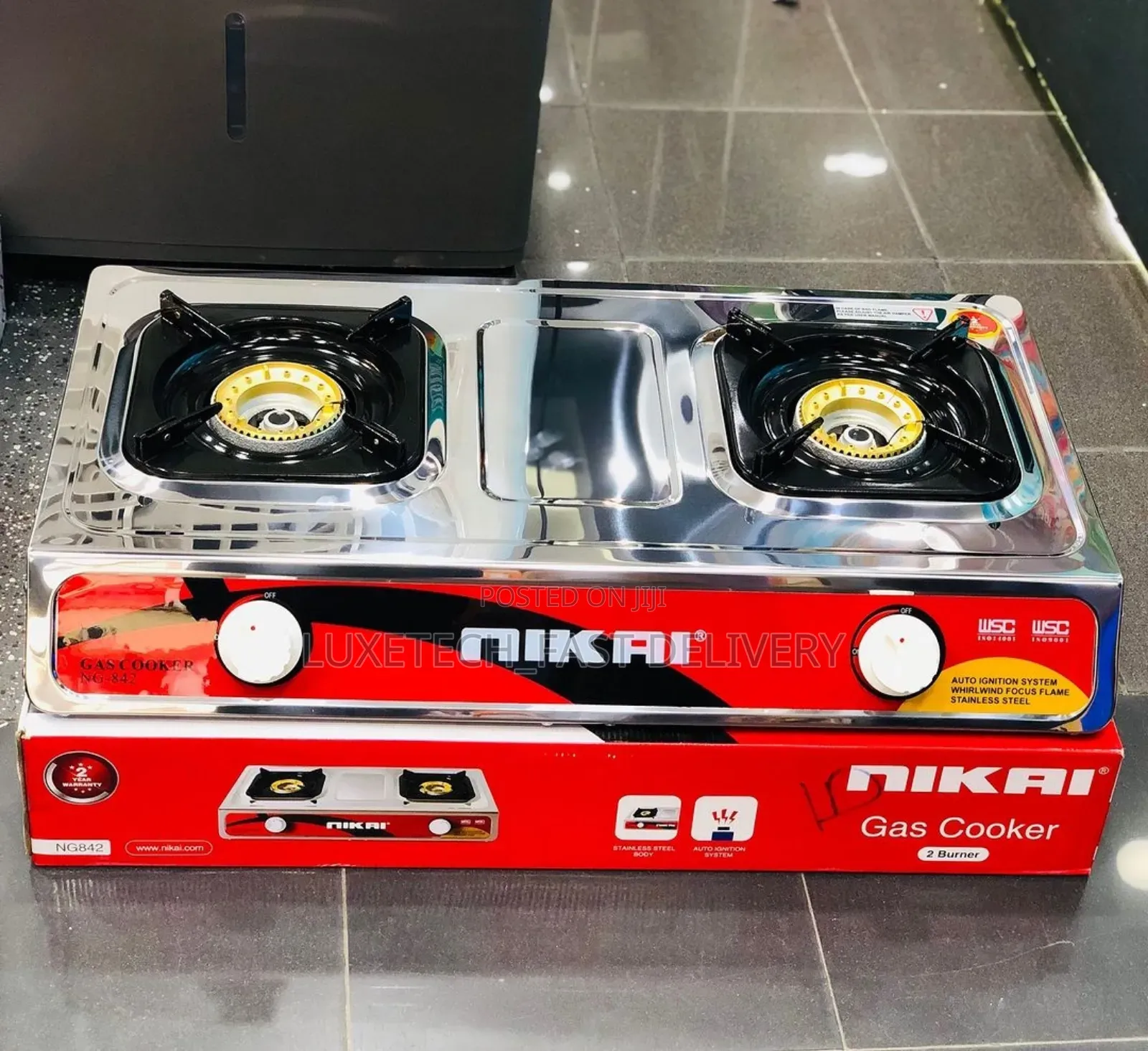 Nikai Gas Cooker 2 Burners | Jiko LA Gas