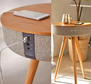Sofa Side Table Bluetooth Speaker With Wireless Charging