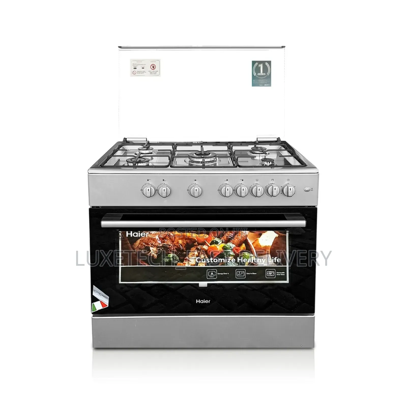 Haier 90x60cm 5 Burner Gas Cooker With Oven,Grill Rotisserie