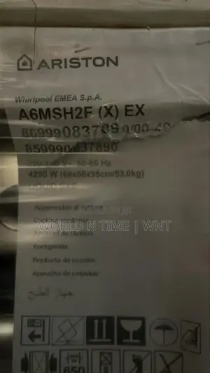 ARISTON 60x60cm Cooker 3gas Burners 1electric Plate A6MSH2F