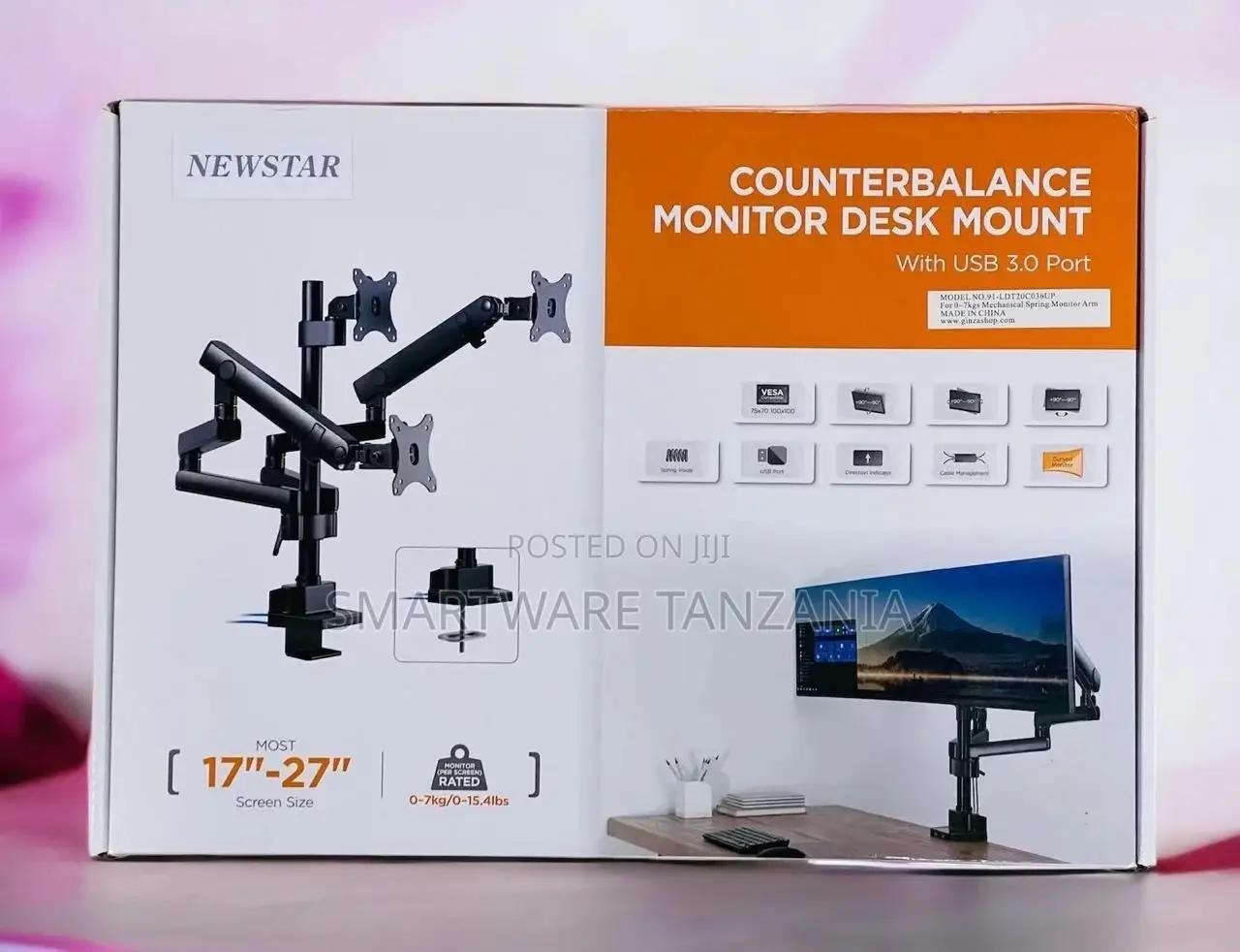Triple Monitor Stand - Free Standing Monitor Desk Mount