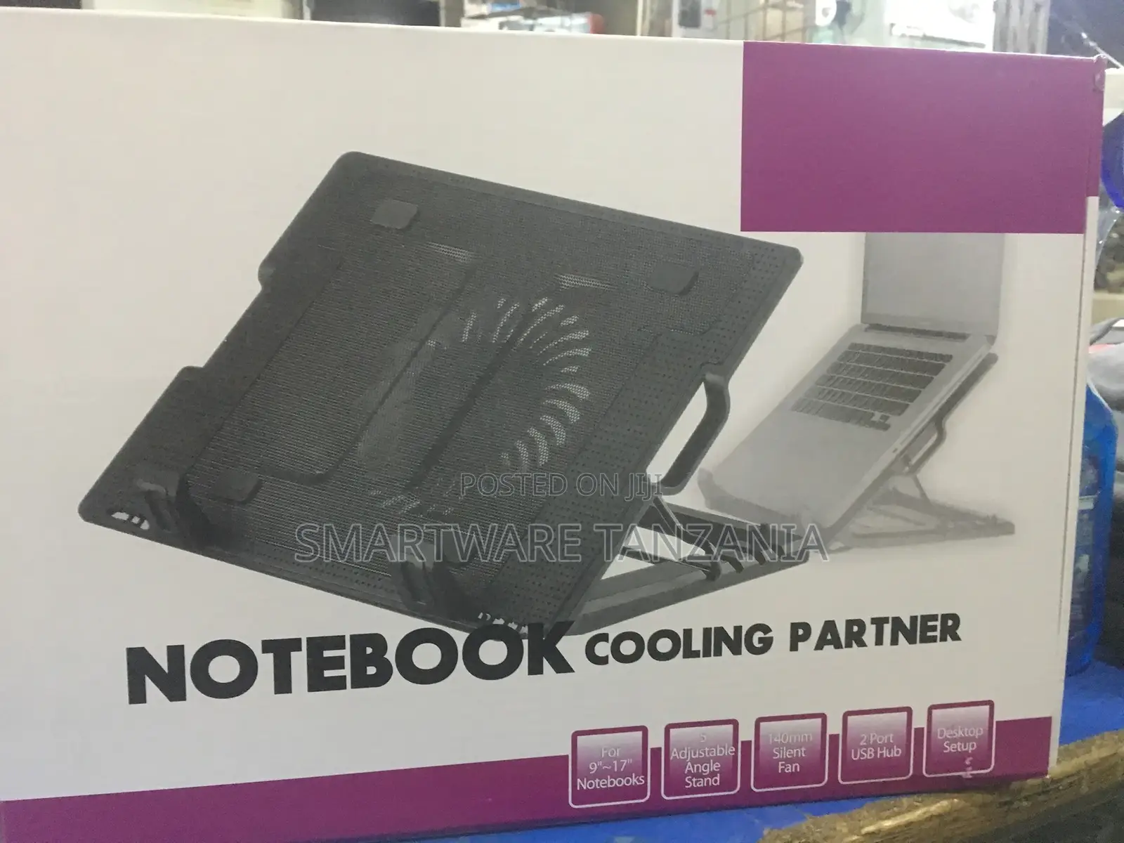 Laptop Cooling Pad Noiseless Fan, Adjustable Laptop Stand