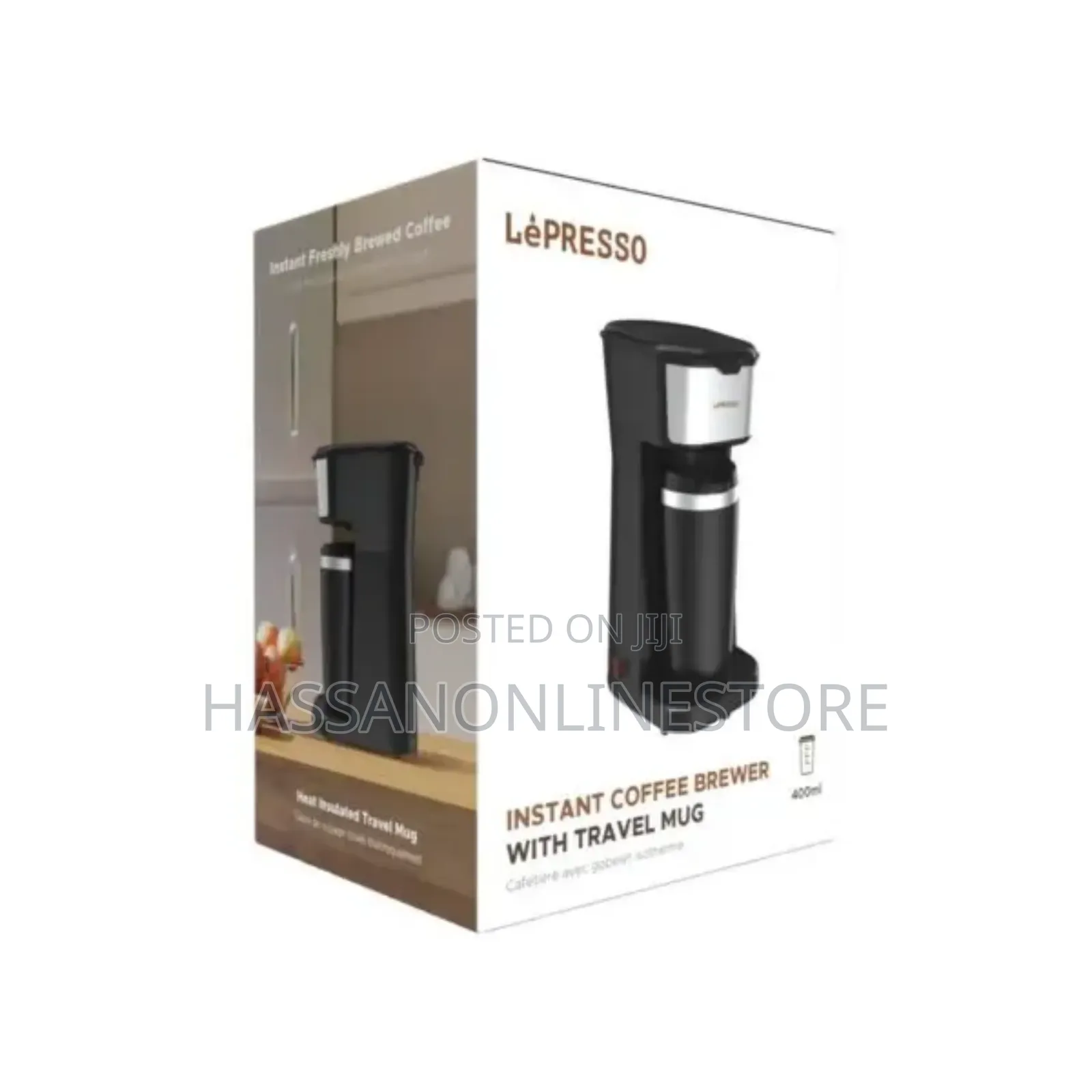 Lepresso Coffee Maker With Travelling Mug 450W – Black