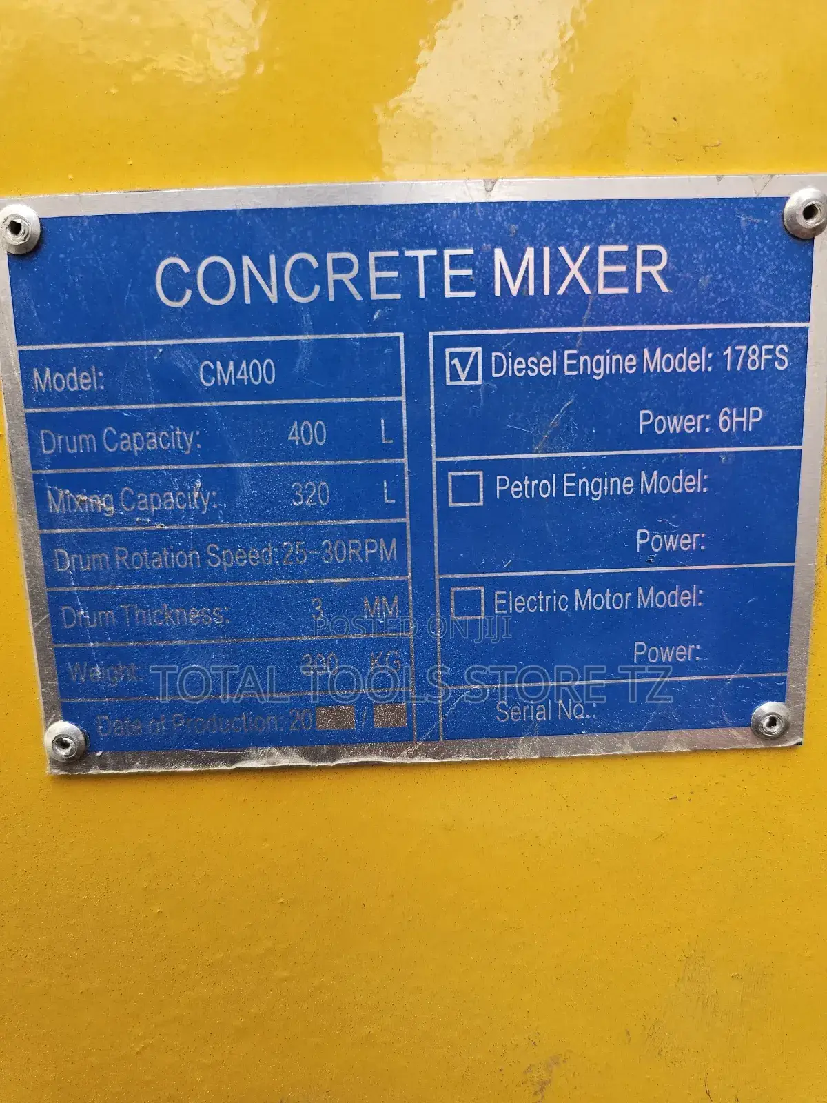 Vackson Concret Mixer 400L