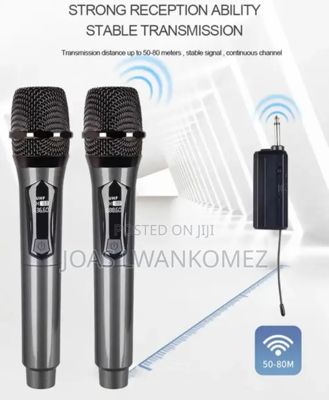 Wireless Microphone With Receiver ( 2 Microphone).