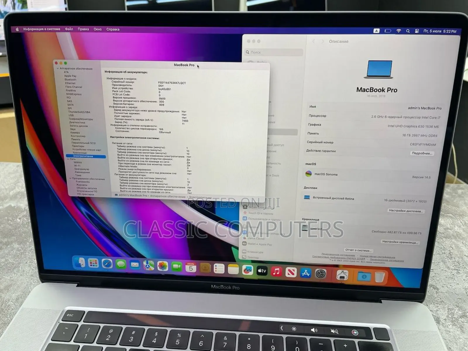 Laptop Apple MacBook 2019 16GB Intel Core I5 SSD 512GB