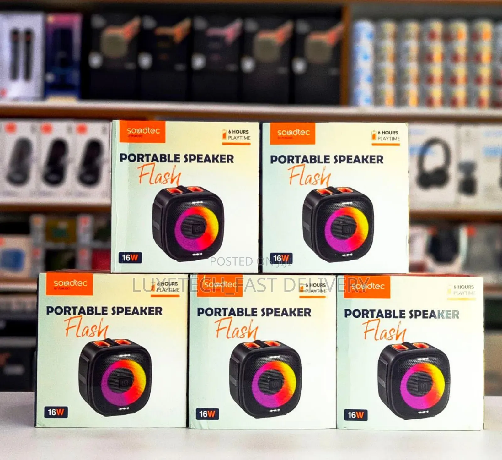 Porodo Soundtec Flash RGB Portable Bluetooth Speaker 16W