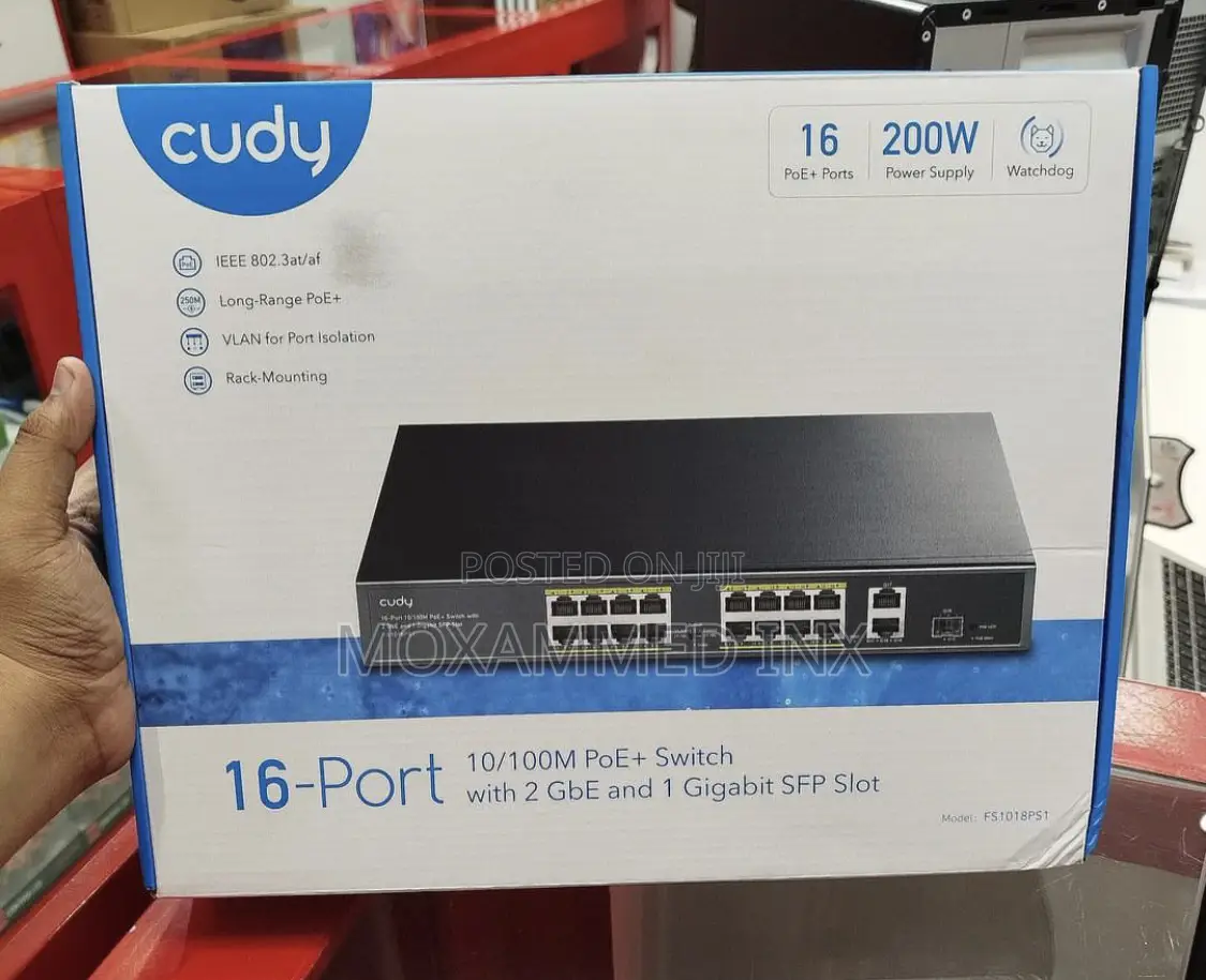 Cudy 16-Port Poe Switch - 16 Poe + Ports, - 200W Power