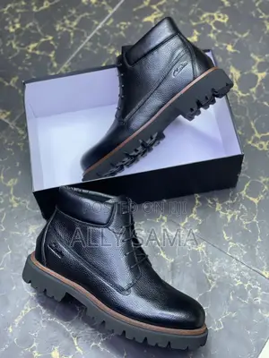Mens Boots Clarks Full Black Pure Leather