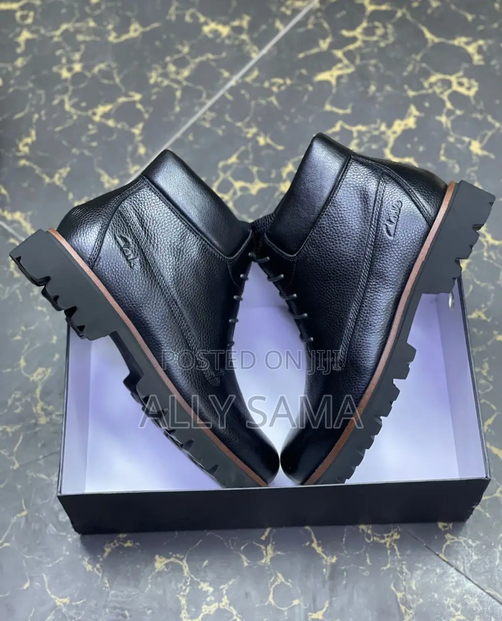 Mens Boots Clarks Full Black Pure Leather