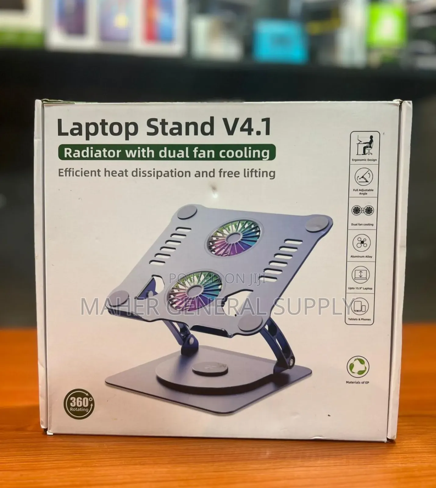 Laptop Stand With Cooling Fan 360