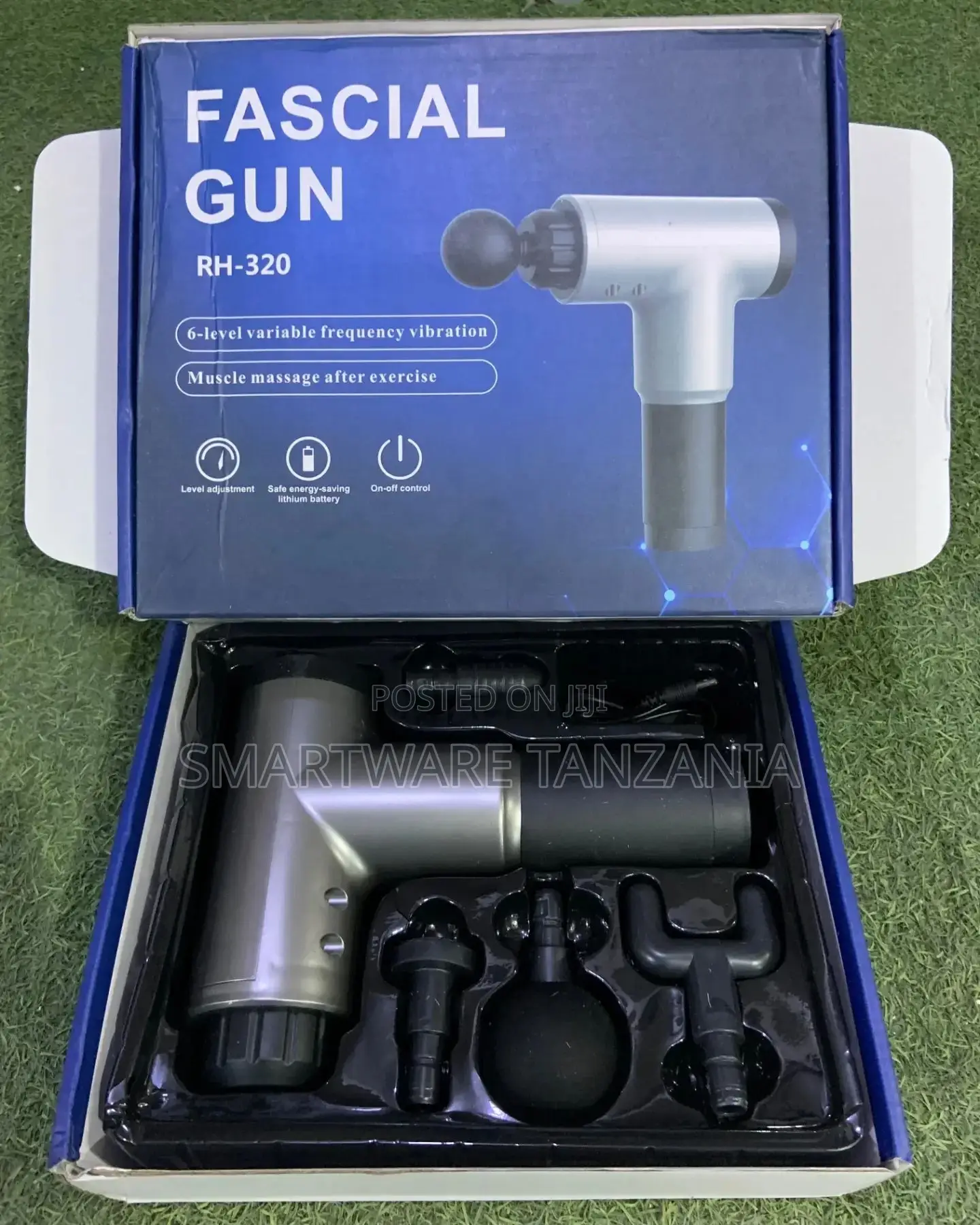 Portable Cordless Massage Gun 4 Head Massager, 6 Speed