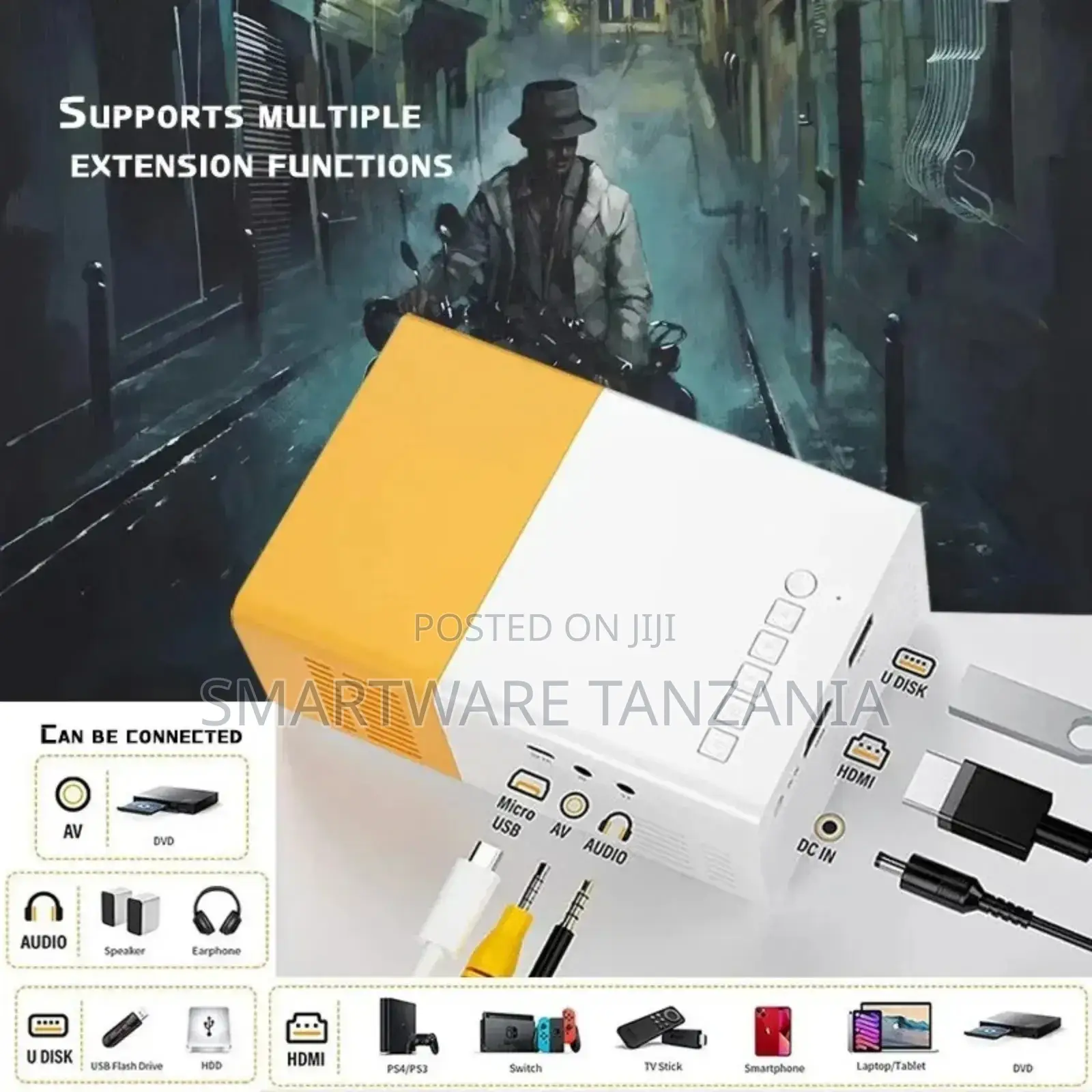 Mini Projector Compatible With Android/Ios/Windows/Tv/Usb