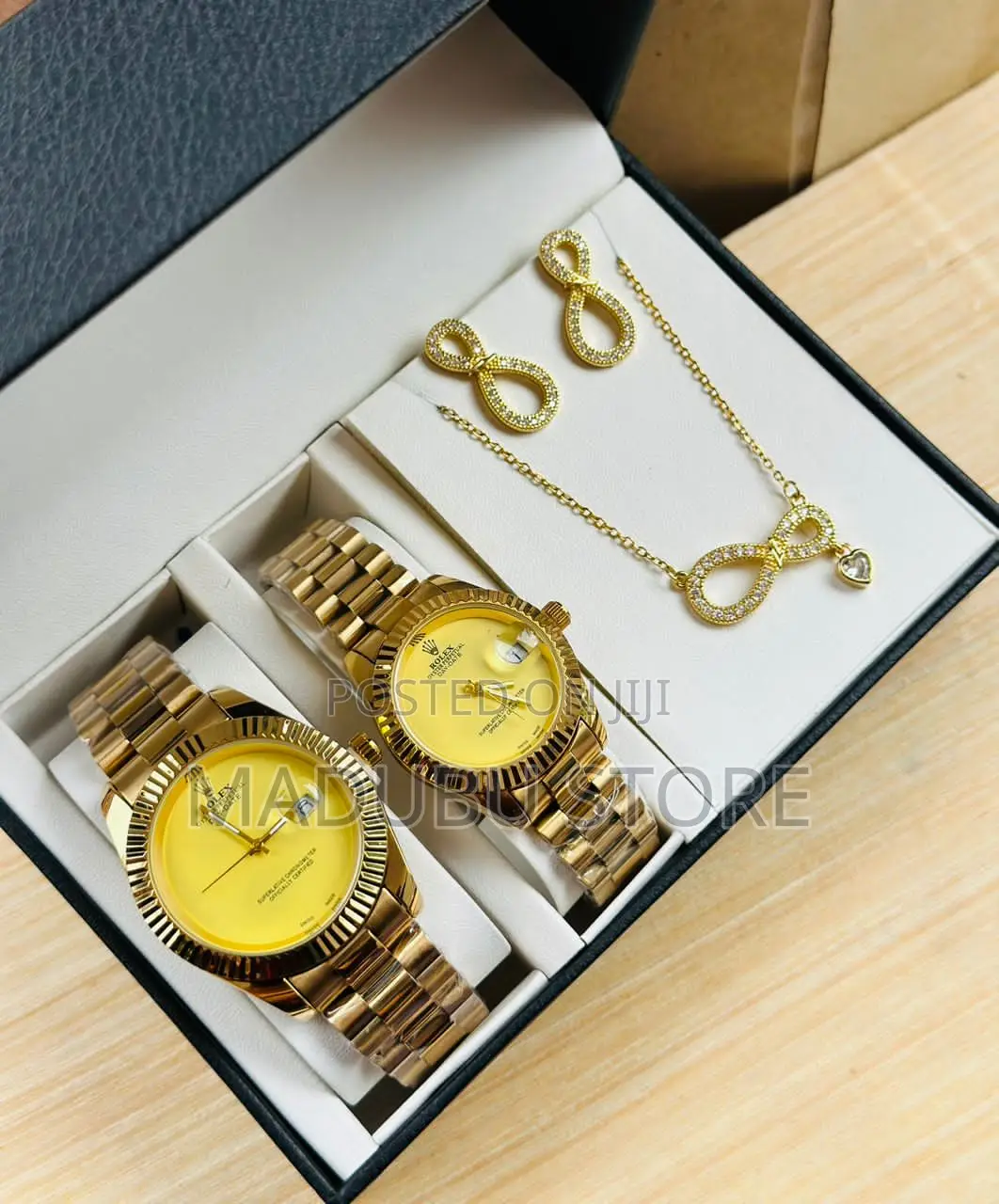 Set Pf Couple Watches ,Necklace and Earrings