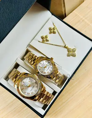 Set Pf Couple Watches ,Necklace and Earrings