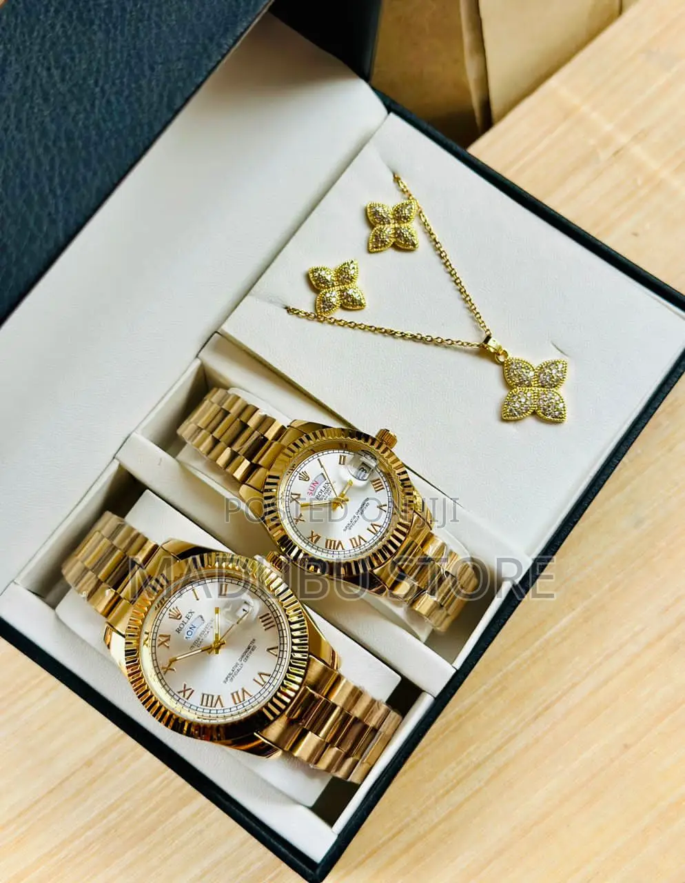 Set Pf Couple Watches ,Necklace and Earrings