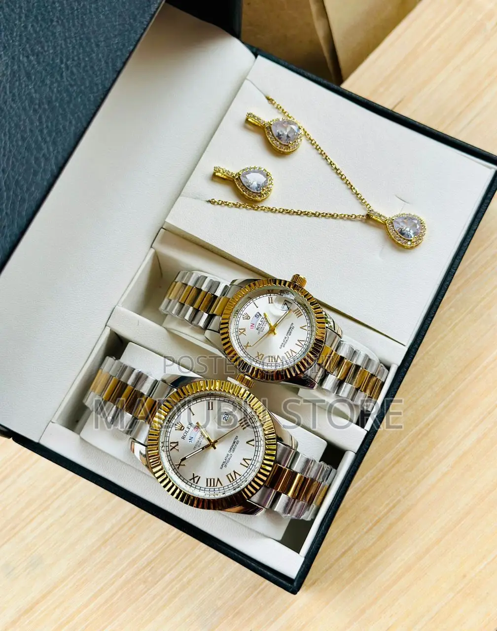 Set Pf Couple Watches ,Necklace and Earrings
