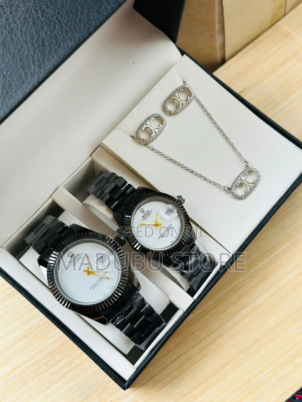 Set Pf Couple Watches ,Necklace and Earrings