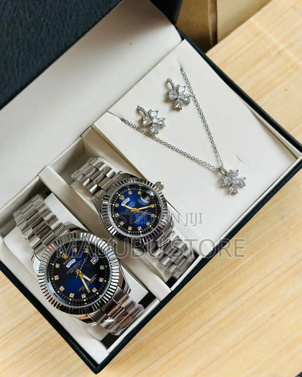 Set Pf Couple Watches ,Necklace and Earrings