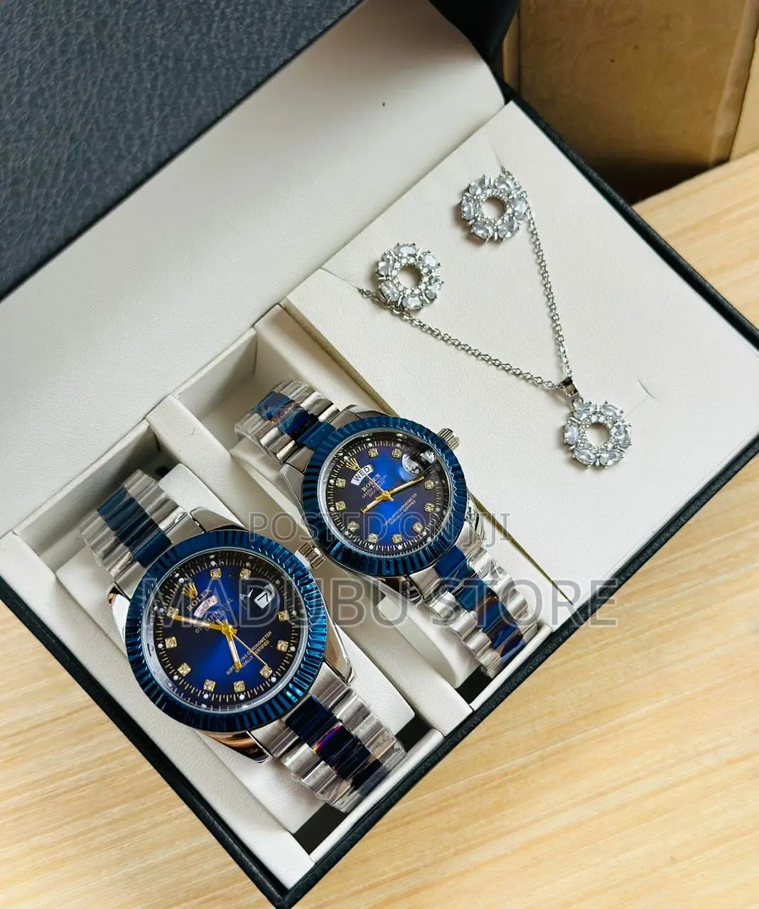 Set Pf Couple Watches ,Necklace and Earrings