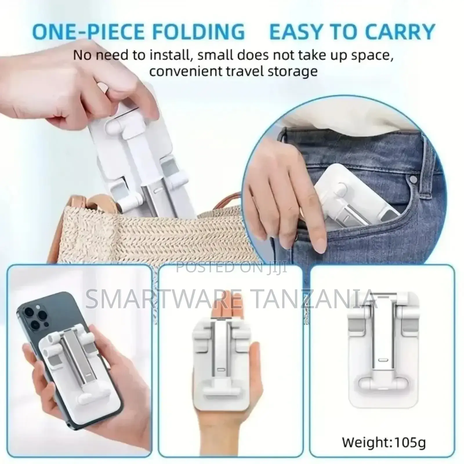 Phone Holder For Desk Fully Foldable Portable Table Stand