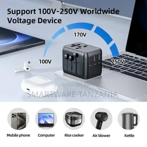 Travel Adapter With Type C International Travel Adapter