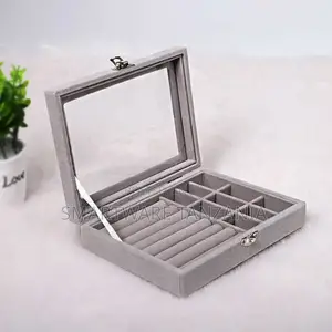 Jewelry Display Storage Box Ring Earrings Tray Organizer