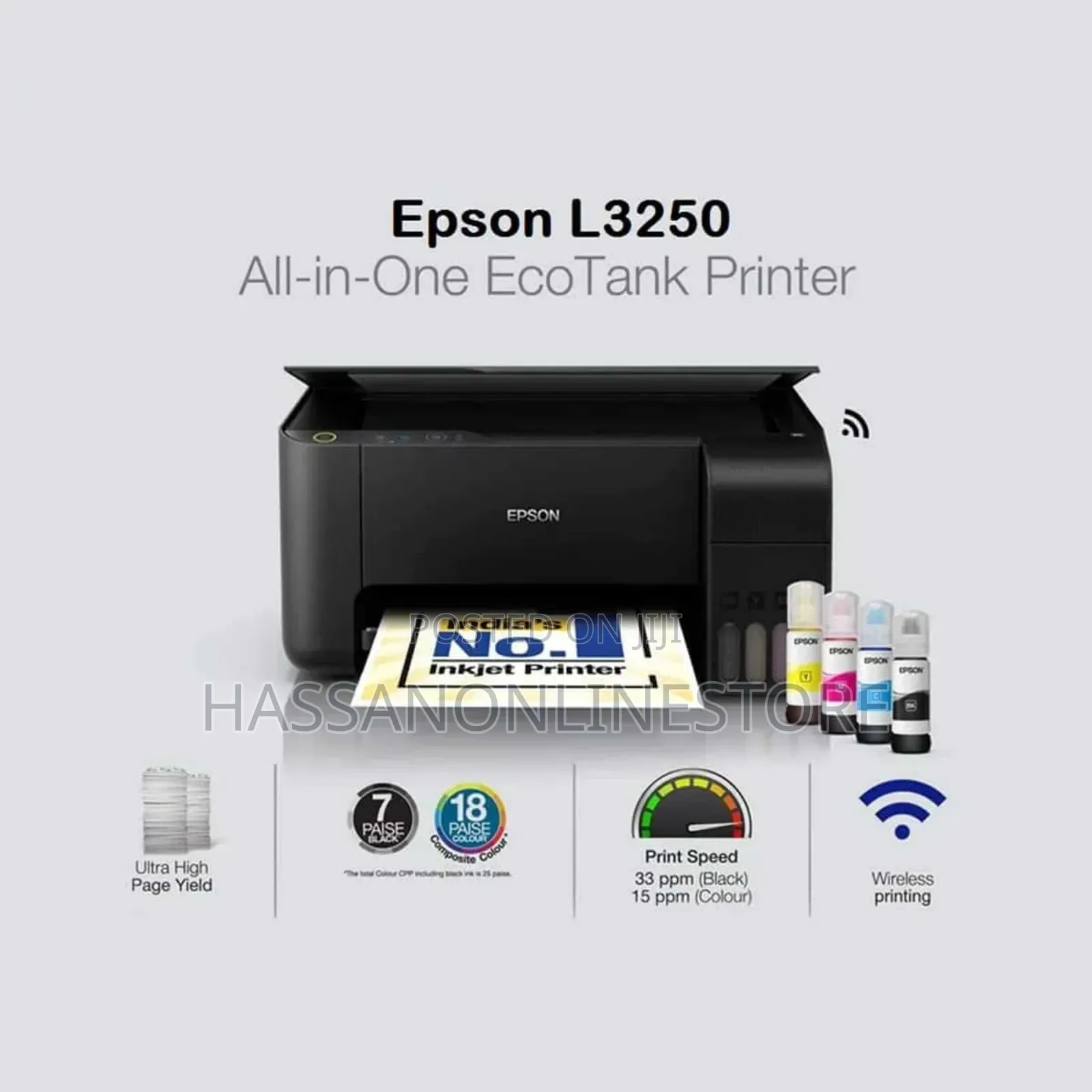 Epson Ecotank L3250 A4 Wi-Fi All-in-One Ink Tank Printer