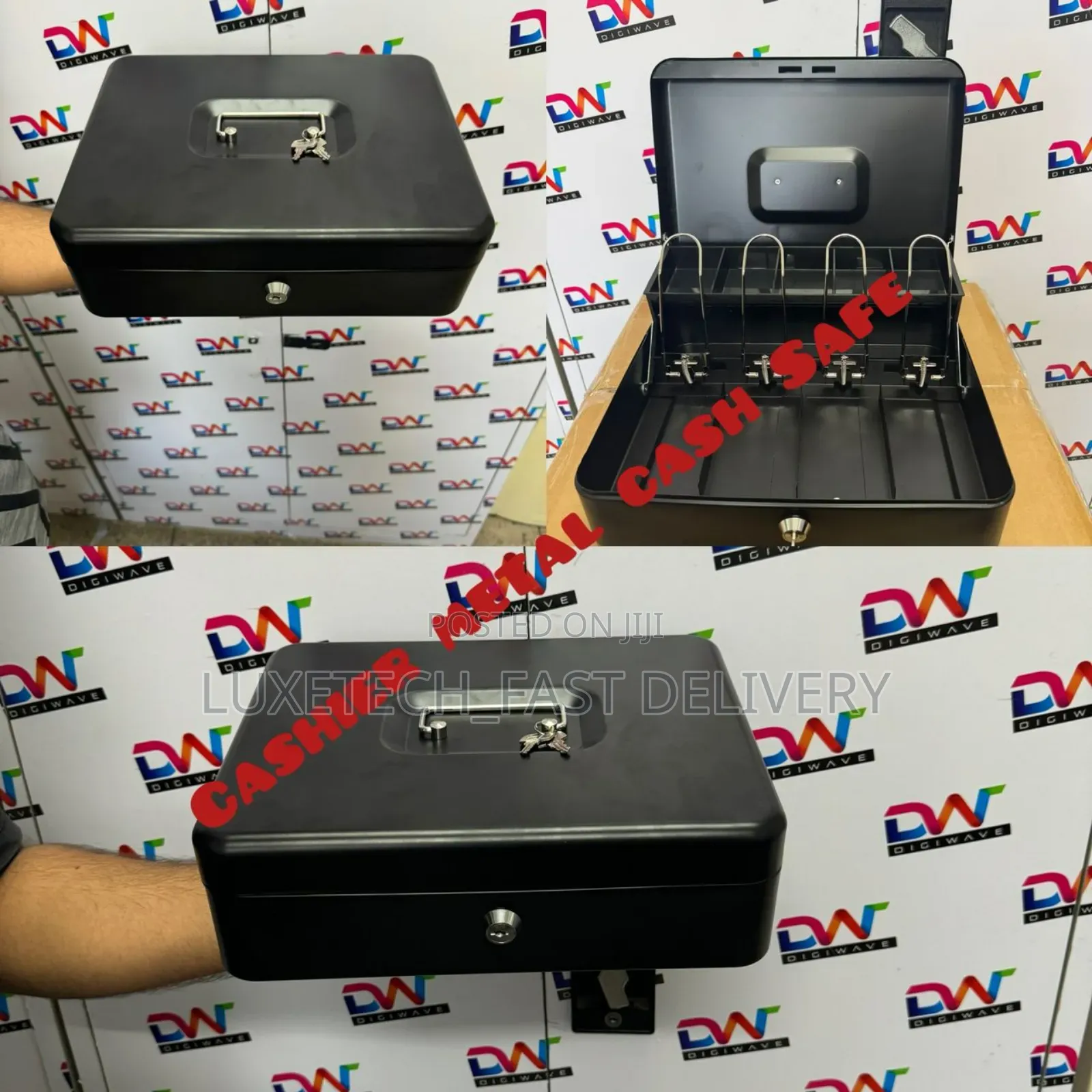 Portable Metal Cash Box With a Key Lock