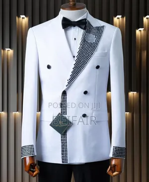 Suti Za Kiume | Men's Suits | White | Six Buttons