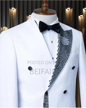 Suti Za Kiume | Men's Suits | White | Six Buttons