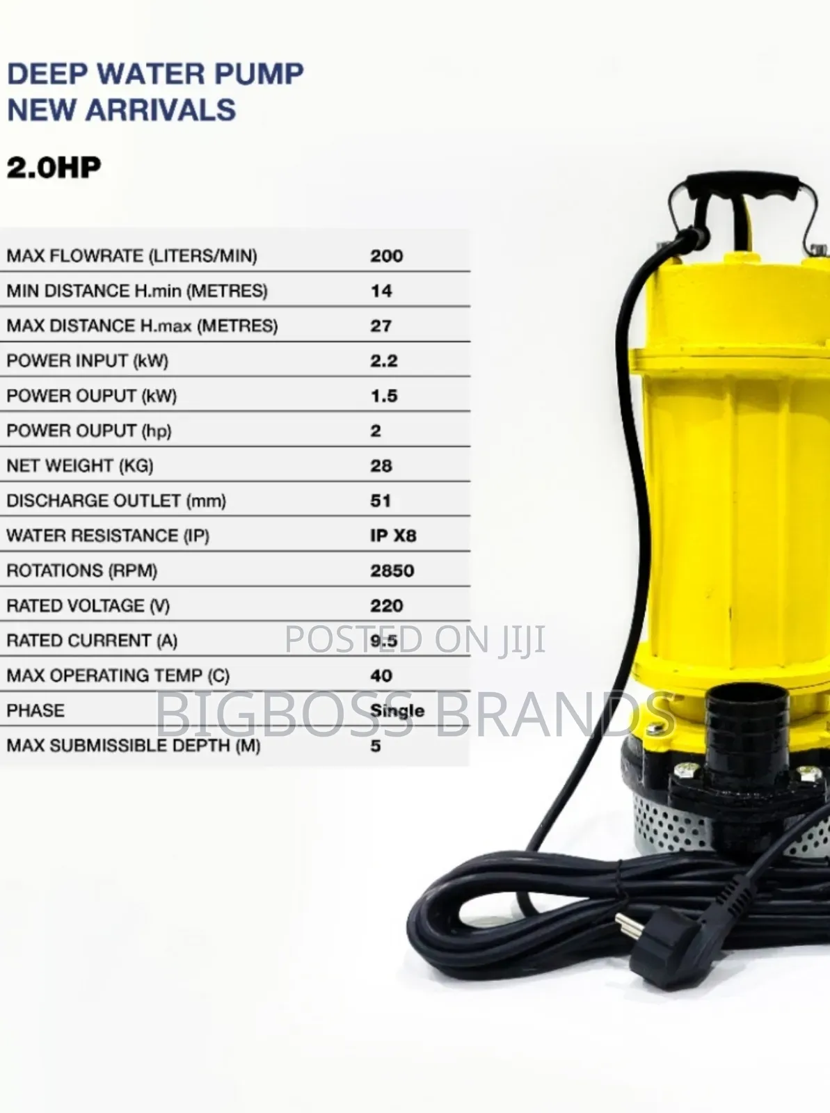 Deep Pump /Sewage Pump 2.0HP