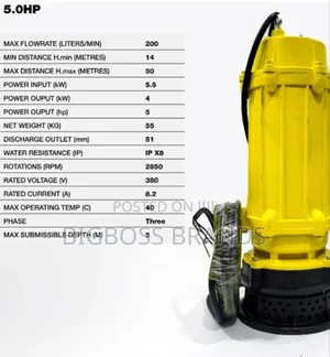 Deep Pump /Sewage Pump 5.0HP