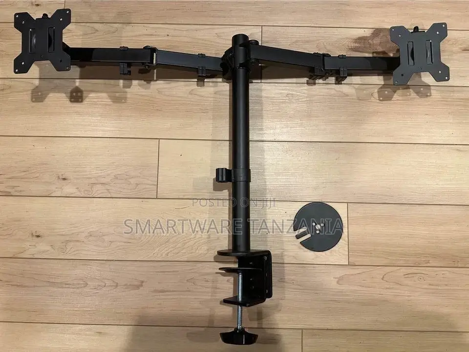 Height Adjustable Full Motion 2 Monitors Computer Desk Mount