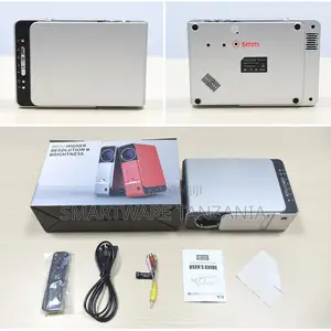Movie Projector, Adjustable Projected Size Silver Projector