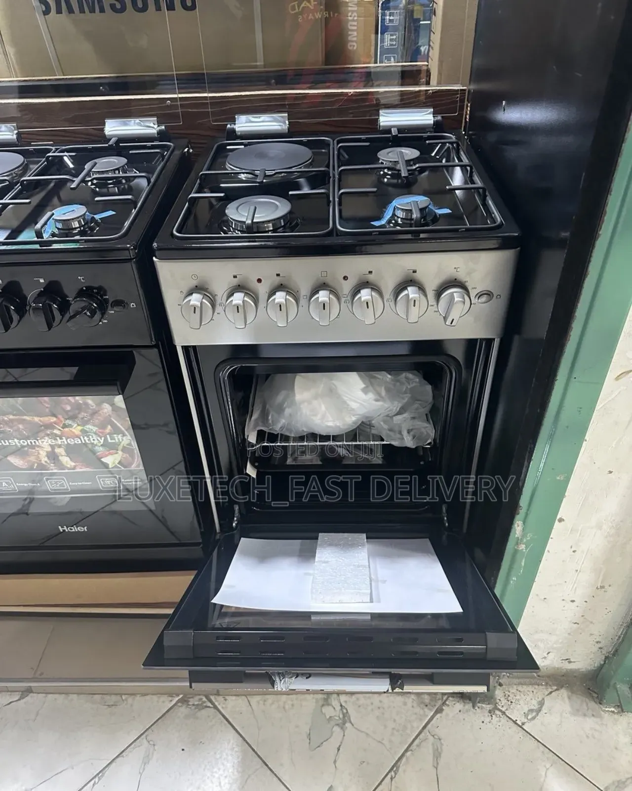 Haier Cooker 3 Gas and 1 Electric With Oven 50*50cm/Jiko