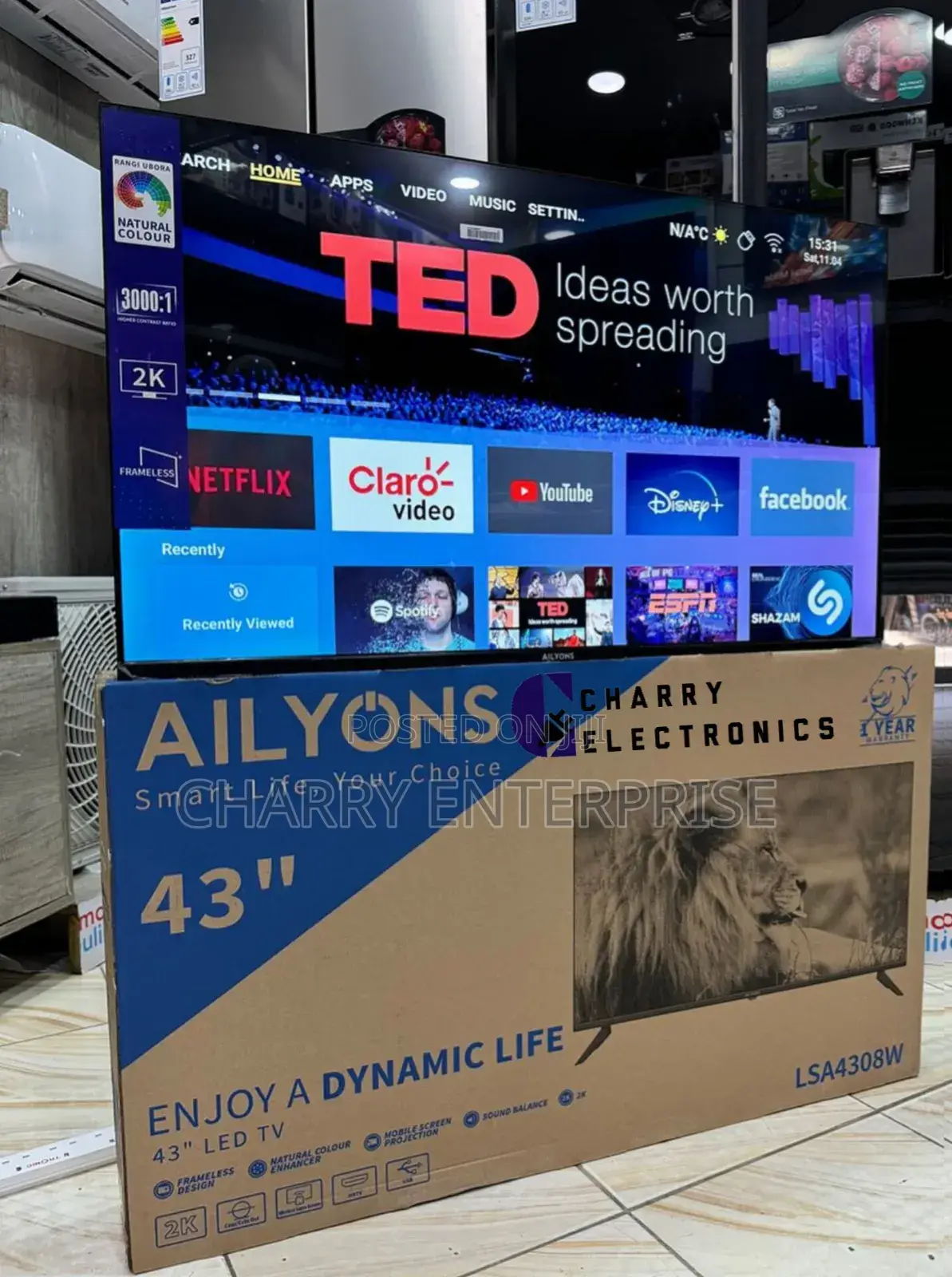 OFFER  AILYONS SMART Tv 43 Inch With Youtube, Netflix Etc