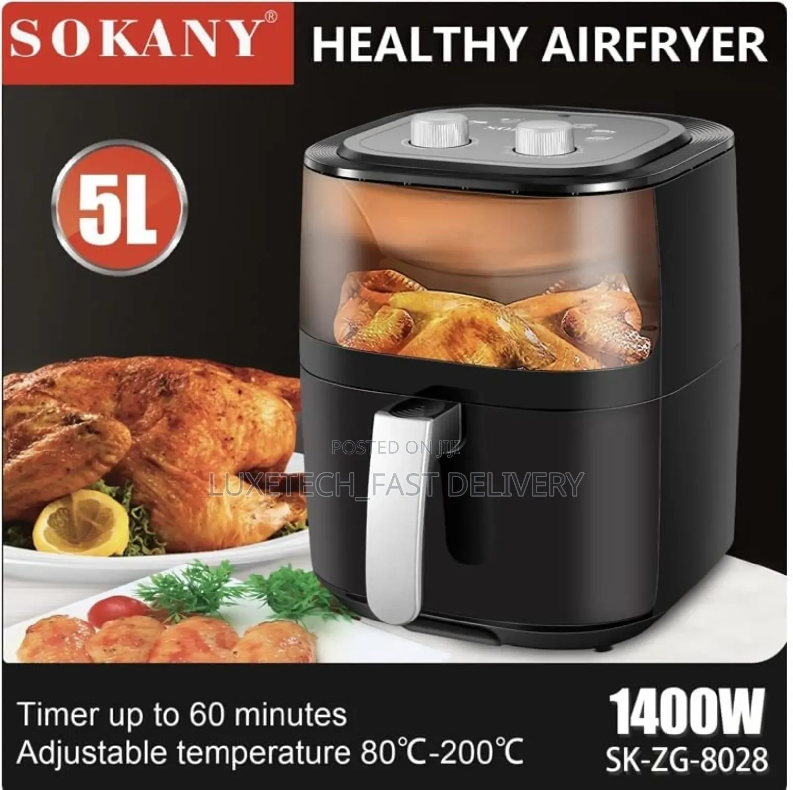 Sokany Airfryer 5l 1400w