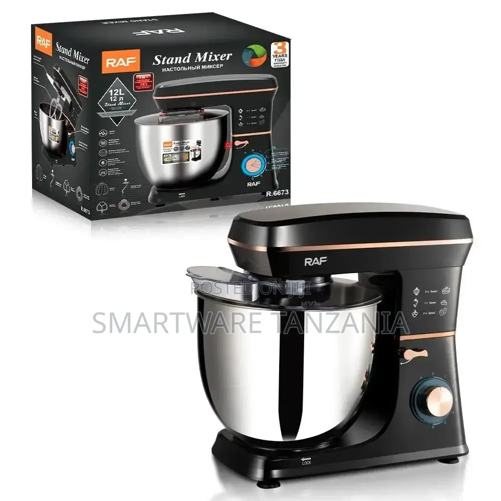 RAF Stand Mixer 3×1, Black, 1800 WATT, 12 Liter, Model R.667