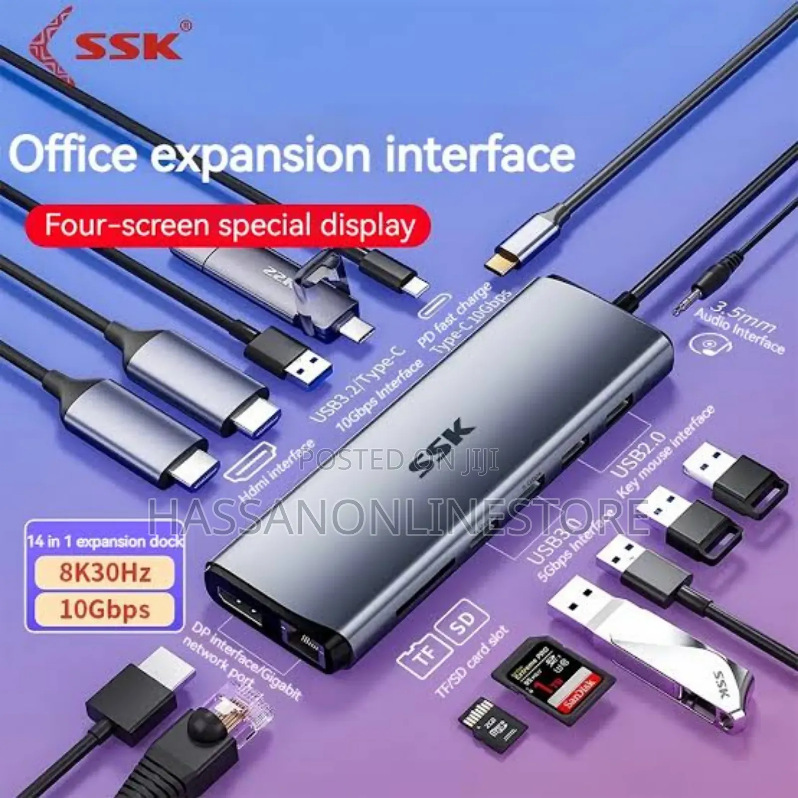 SSK 14 in 1 Type-C Hub