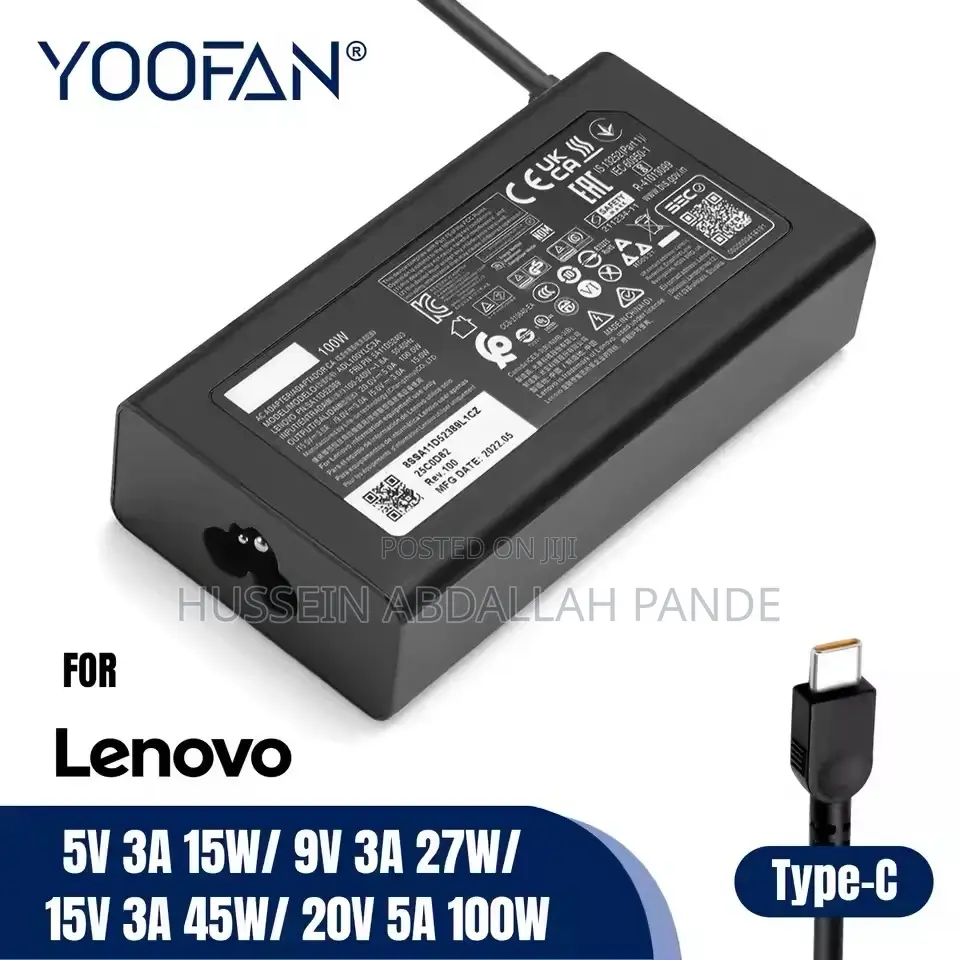 Original Lenovo Type C Adapter 100W