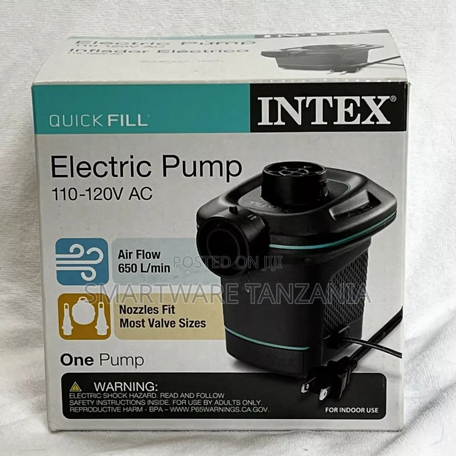 Intex Electric Air Pump Inflates/Deflates Fits Most Valves