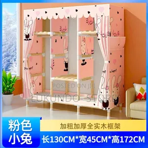 Closet Portable 3 Door ( Kabati Za Nguo Mbao Na Kitambaa)
