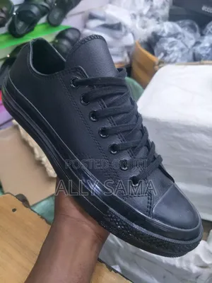 Mens Converse Pure Leather Black Full