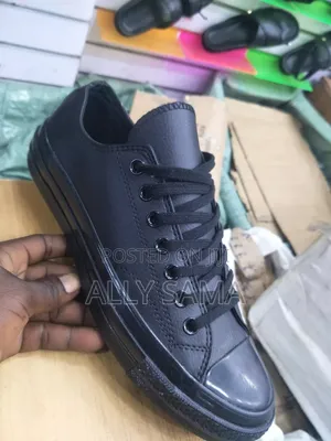 Mens Converse Pure Leather Black Full