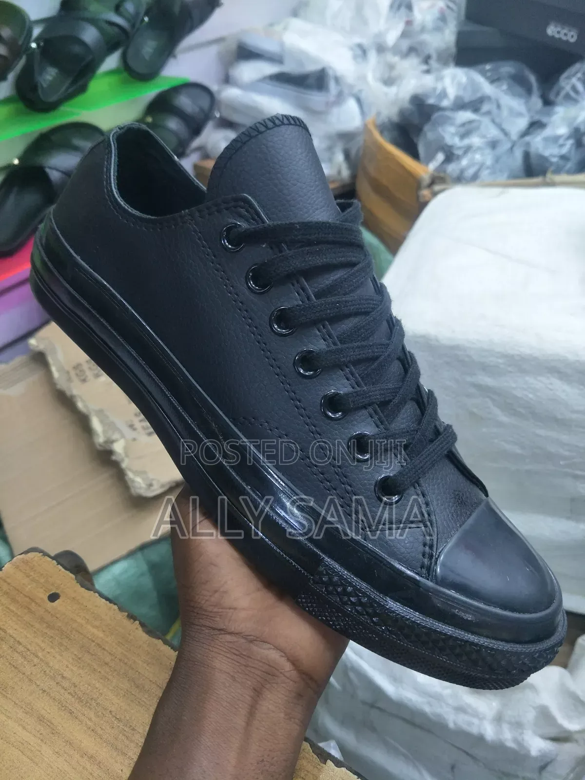 Mens Converse Pure Leather Black Full