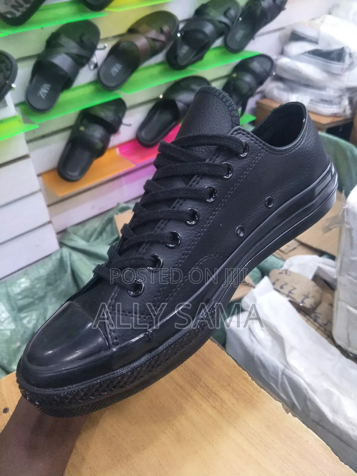 Mens Converse Pure Leather Black Full